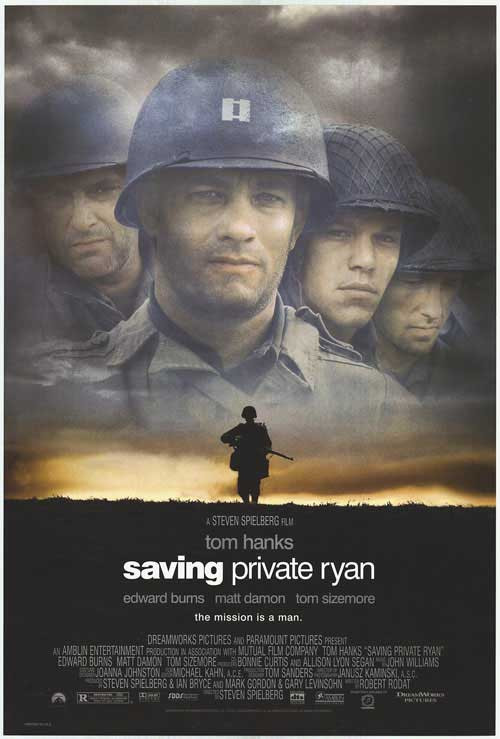 27 Inch x 40 Inch Saving Private Ryan Poster Original Single Sided Rolled COA