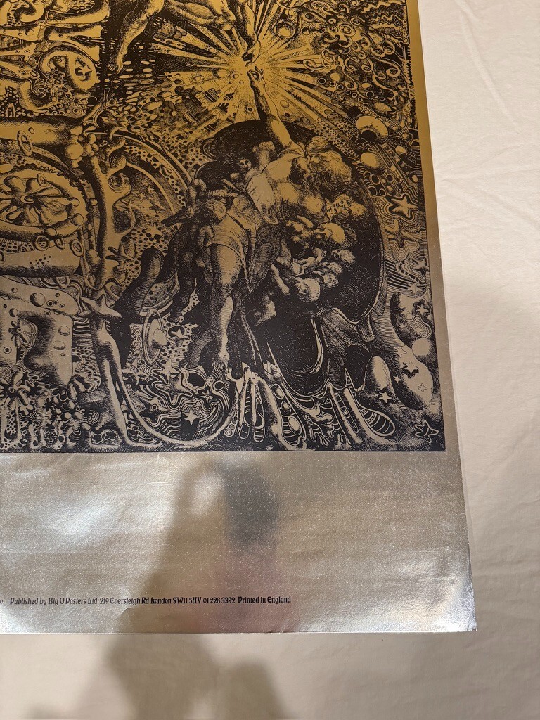 Martin Sharp LIVE GIVE LOVE 1967 Foil Psychedelic Poster UK Rare Art