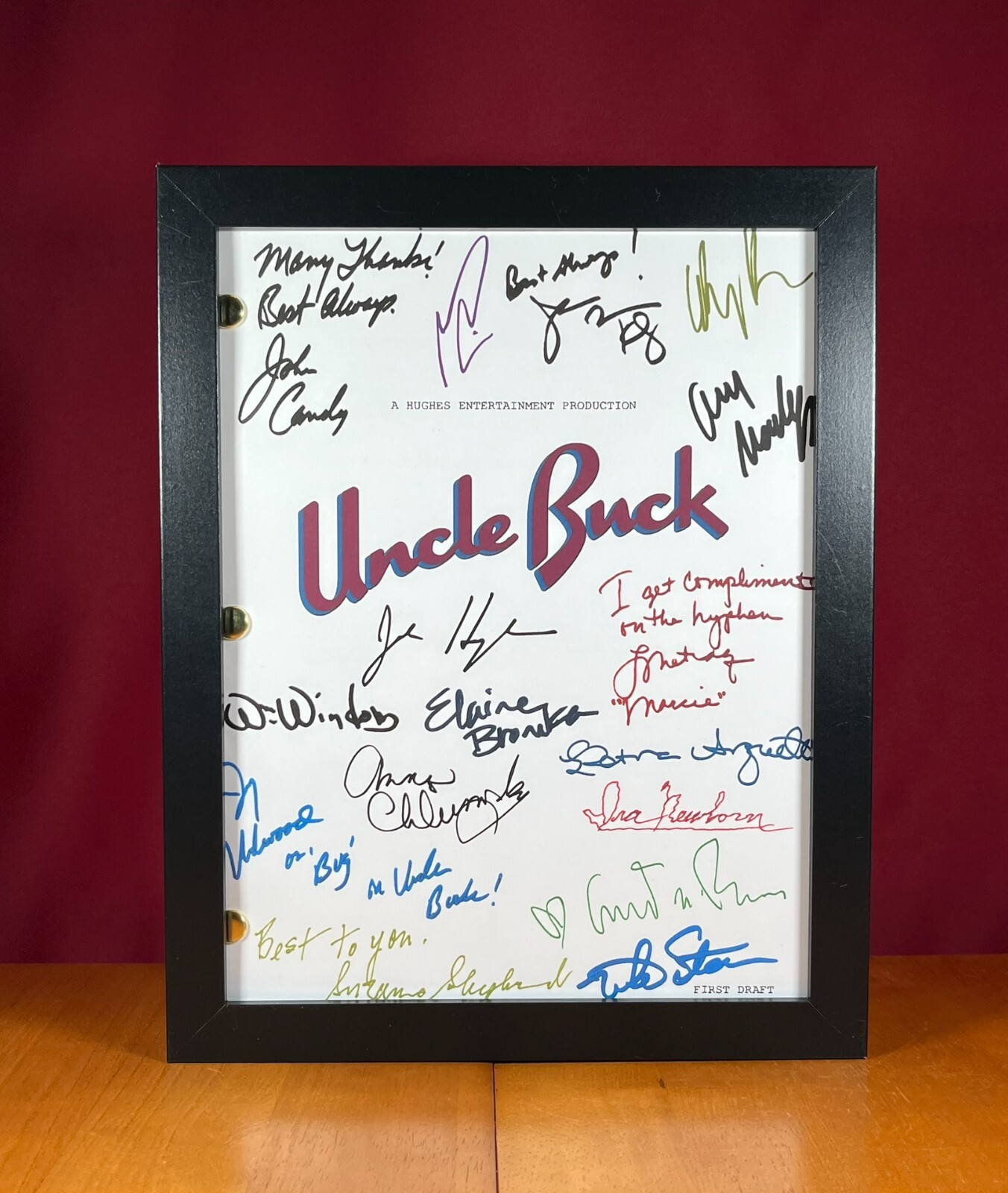 Uncle Buck Script Signed- Autograph Reprints- 129 Pages- John Candy