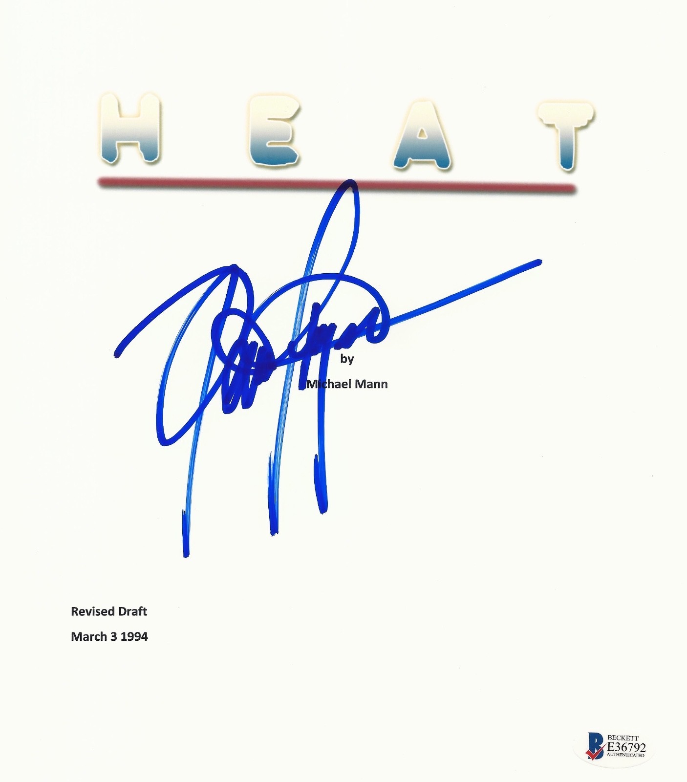 DENNIS HAYSBERT SIGNED ‘HEAT’ FULL SCRIPT SCREENPLAY AUTHENTIC AUTO BECKETT