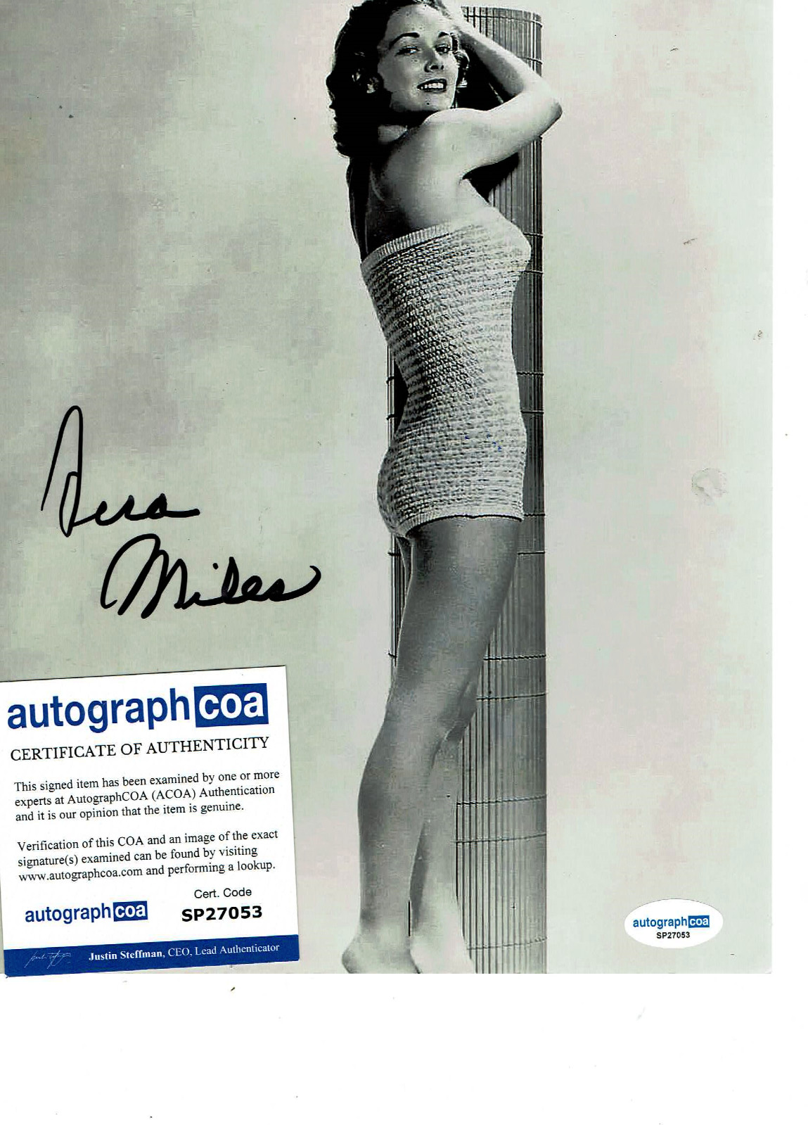 Psycho actress Vera Miles autographed 8×10 swim suit photo Autograph COA
