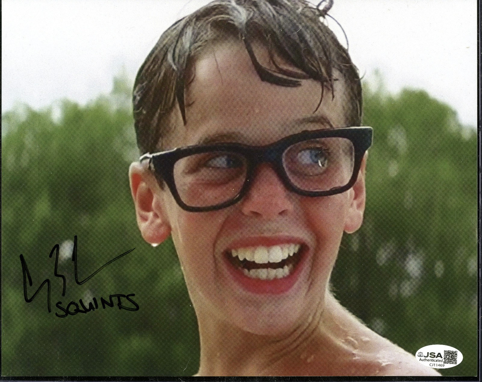 Chauncey Leopardi Signed The Sandlot 8×10 Photo Squints Actor GOAT PROOF JSA COA