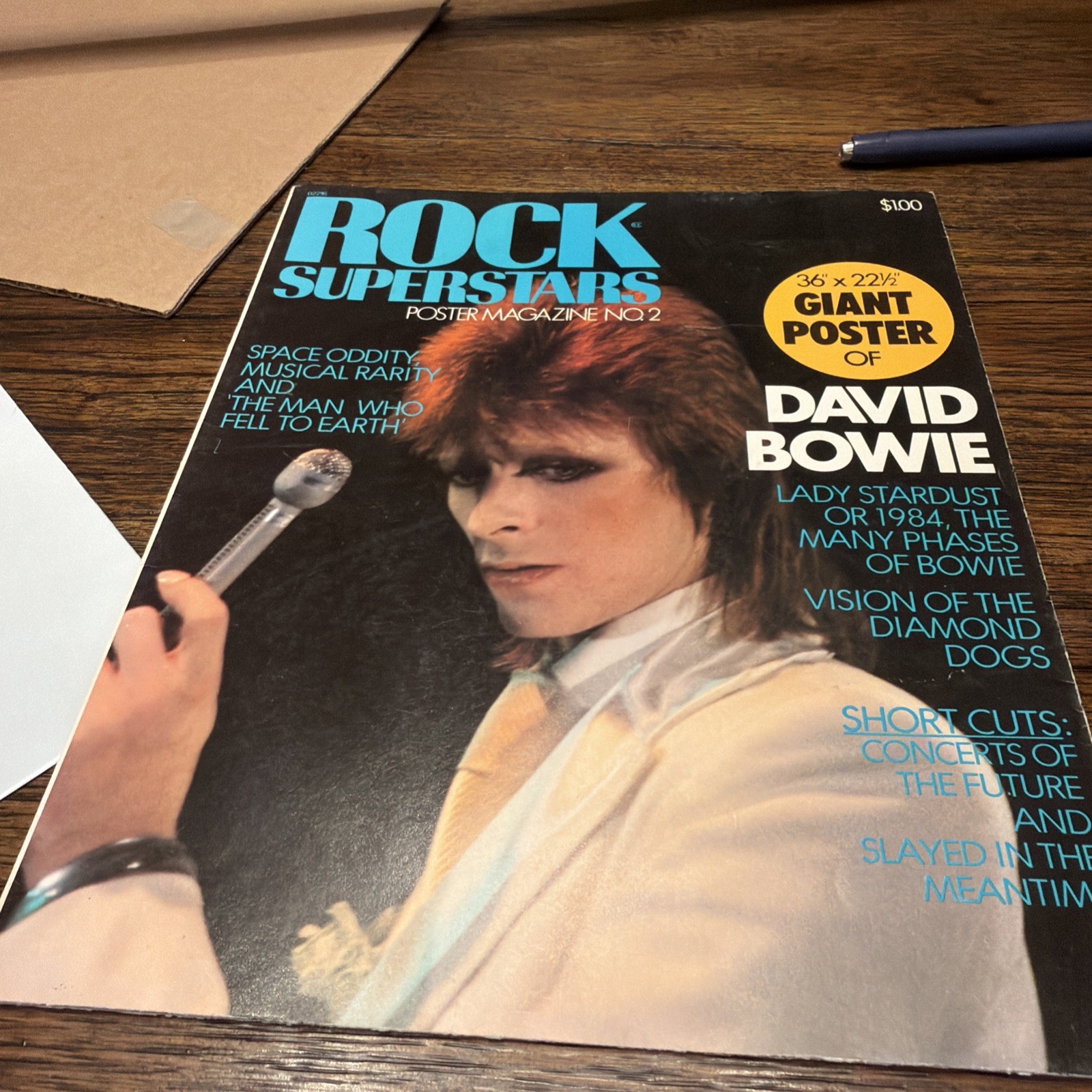 VTG 70’s Poster Magazine Large David Bowie Poster 36x 22 1/2 Inches