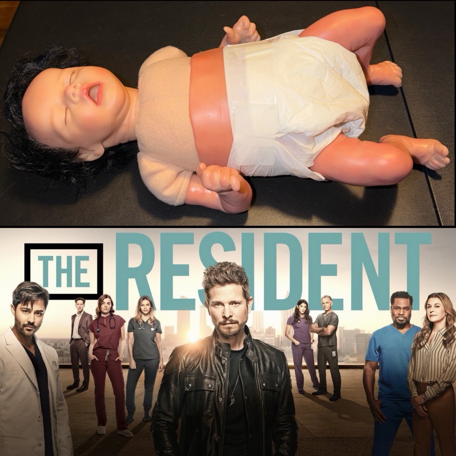 Realistic ‘Reborn’ -like Baby Doll Asleep 16” Hair ~ “The Resident” TV Show Prop