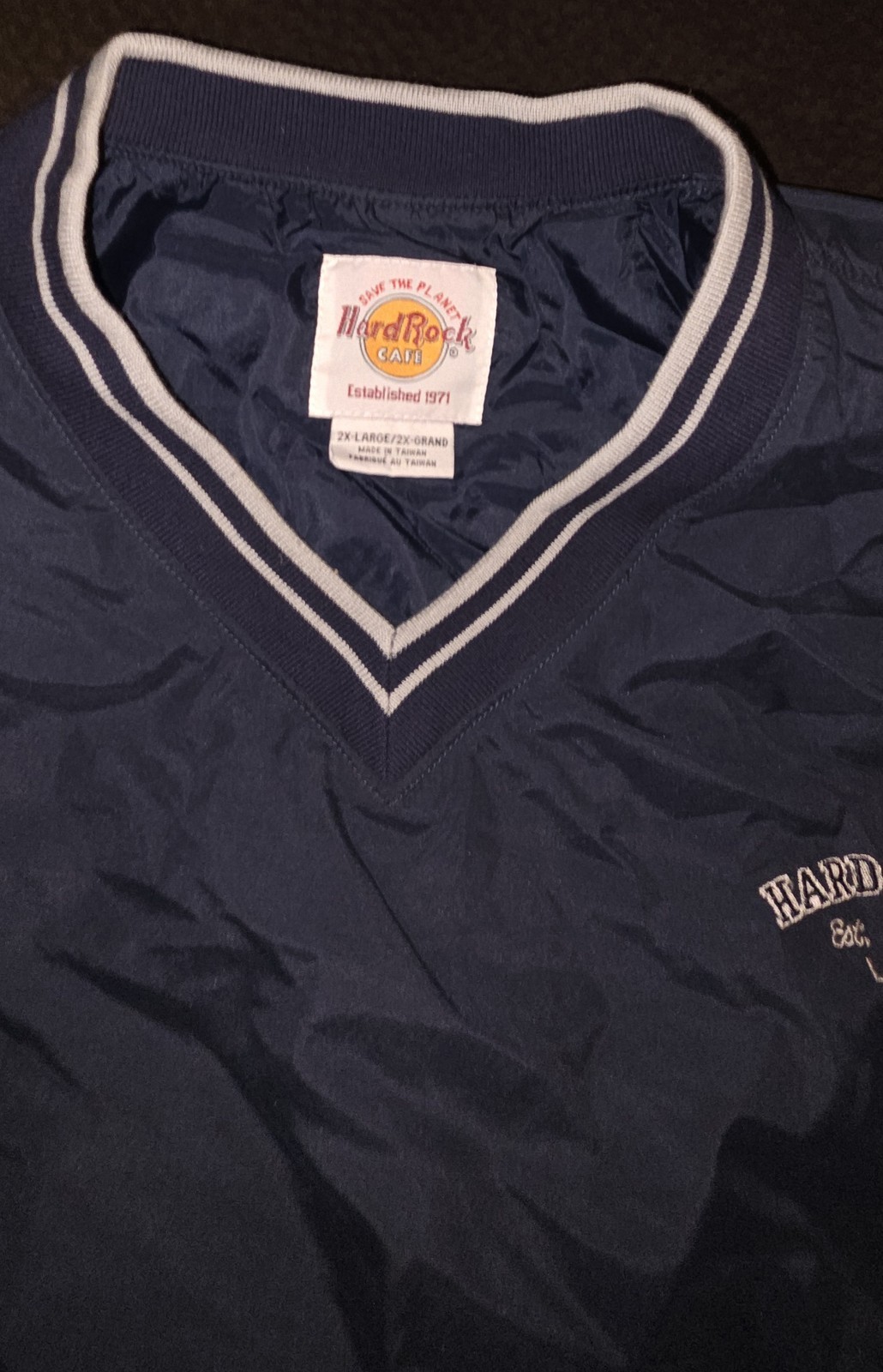Hard Rock Cafe Wind Breaker Pullover Navy Blue Las Vegas 2xl