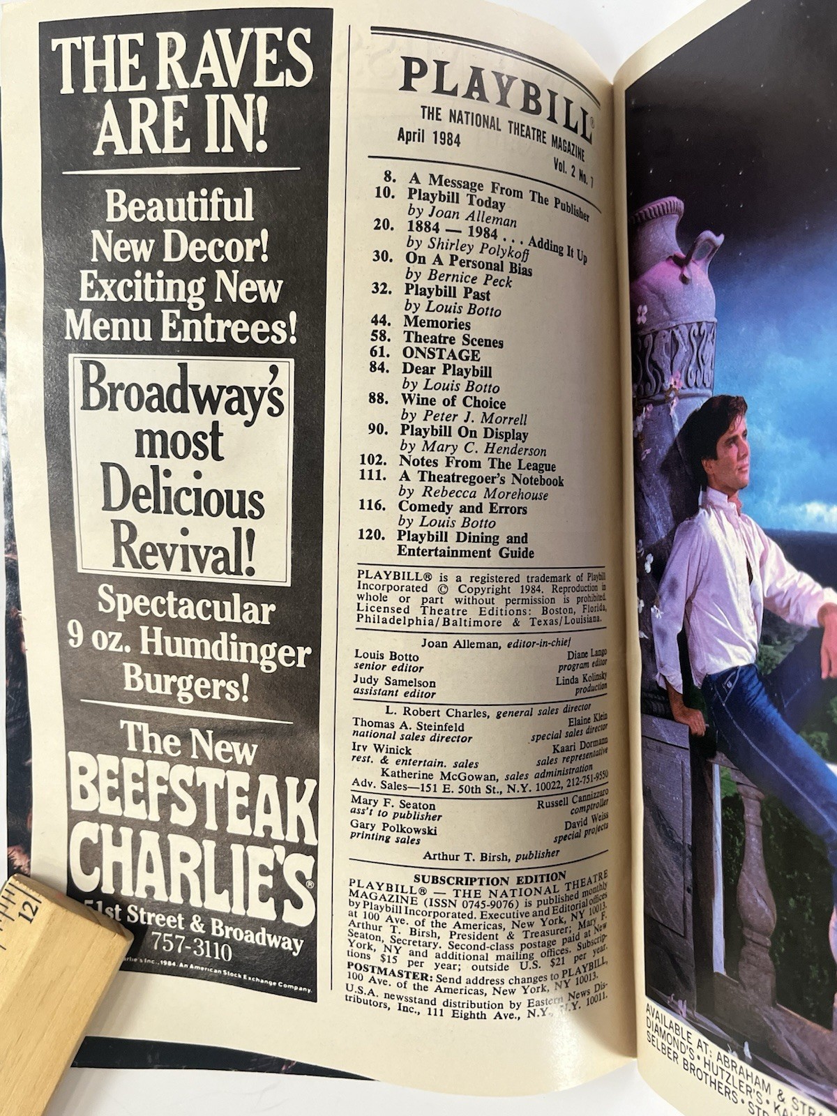 The Human Comedy ~ Opening Night Playbill April 1984 ~ Royale Theatre Musical