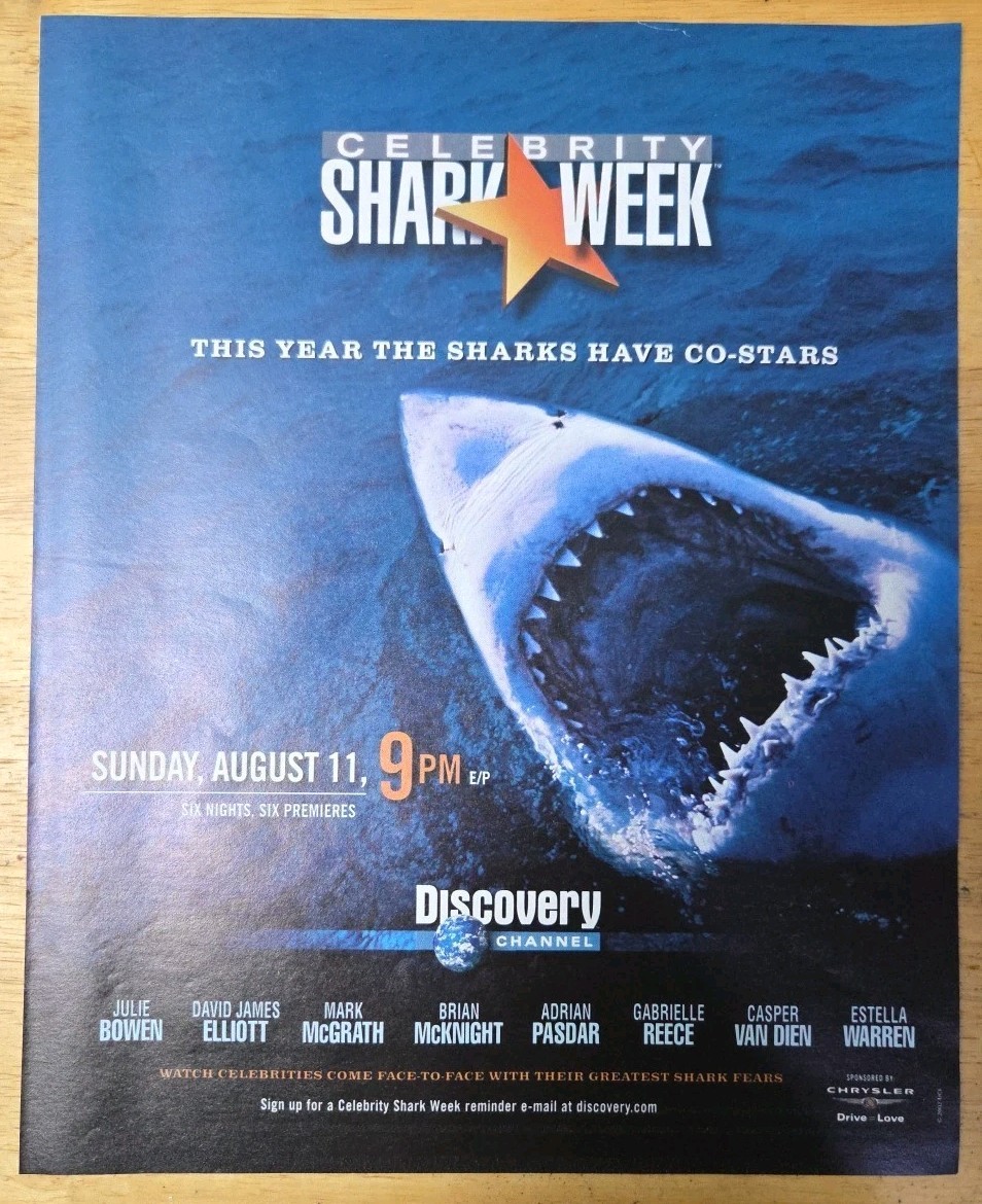 2002 Ad Discovery Channel Celebrity Shark Week This Year The Sharks Have Costars