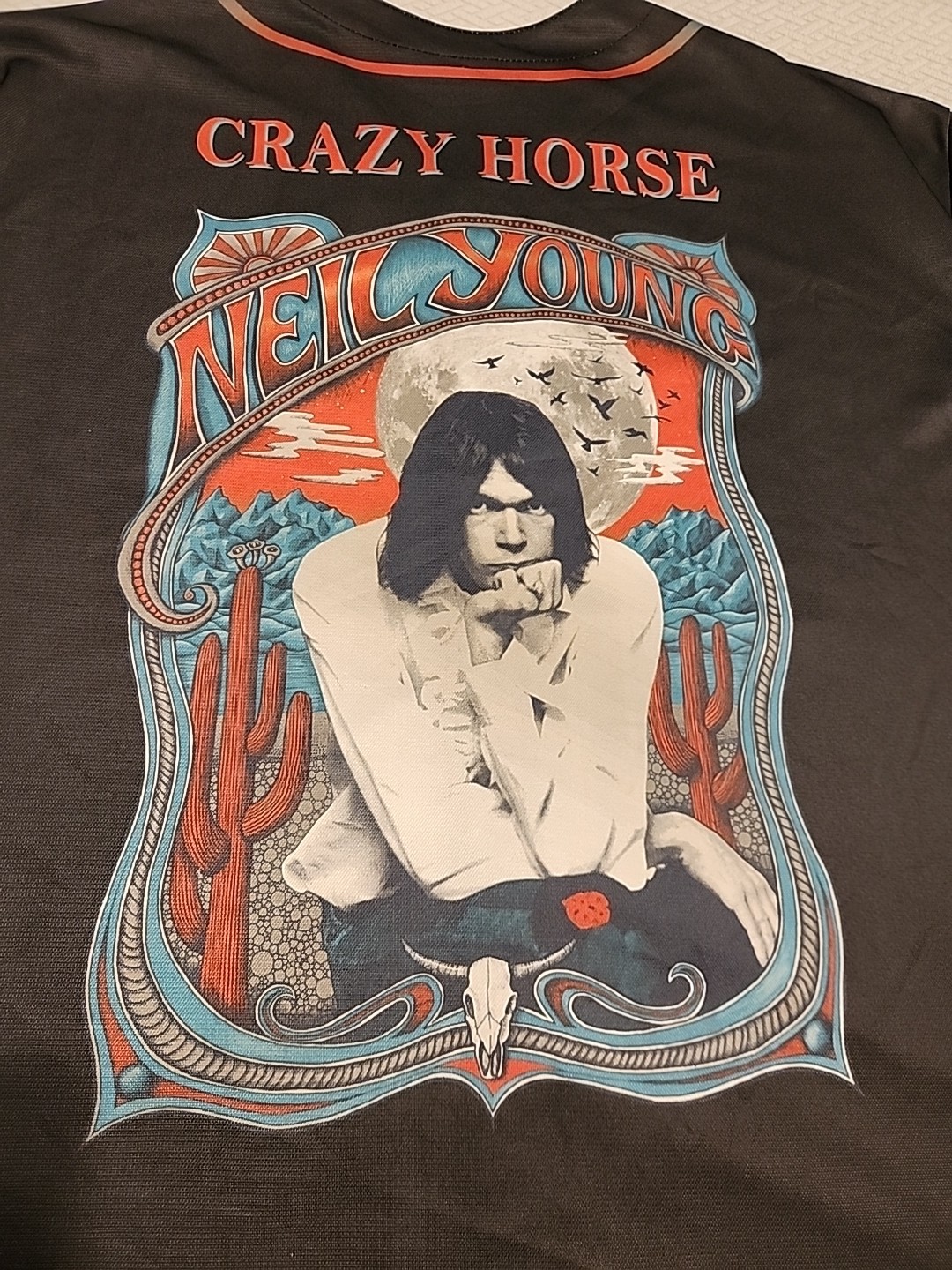 RARE NEIL YOUNG Crazy Horse RAGGED GLORY WORLD TOUR Merch Jersey 4XL