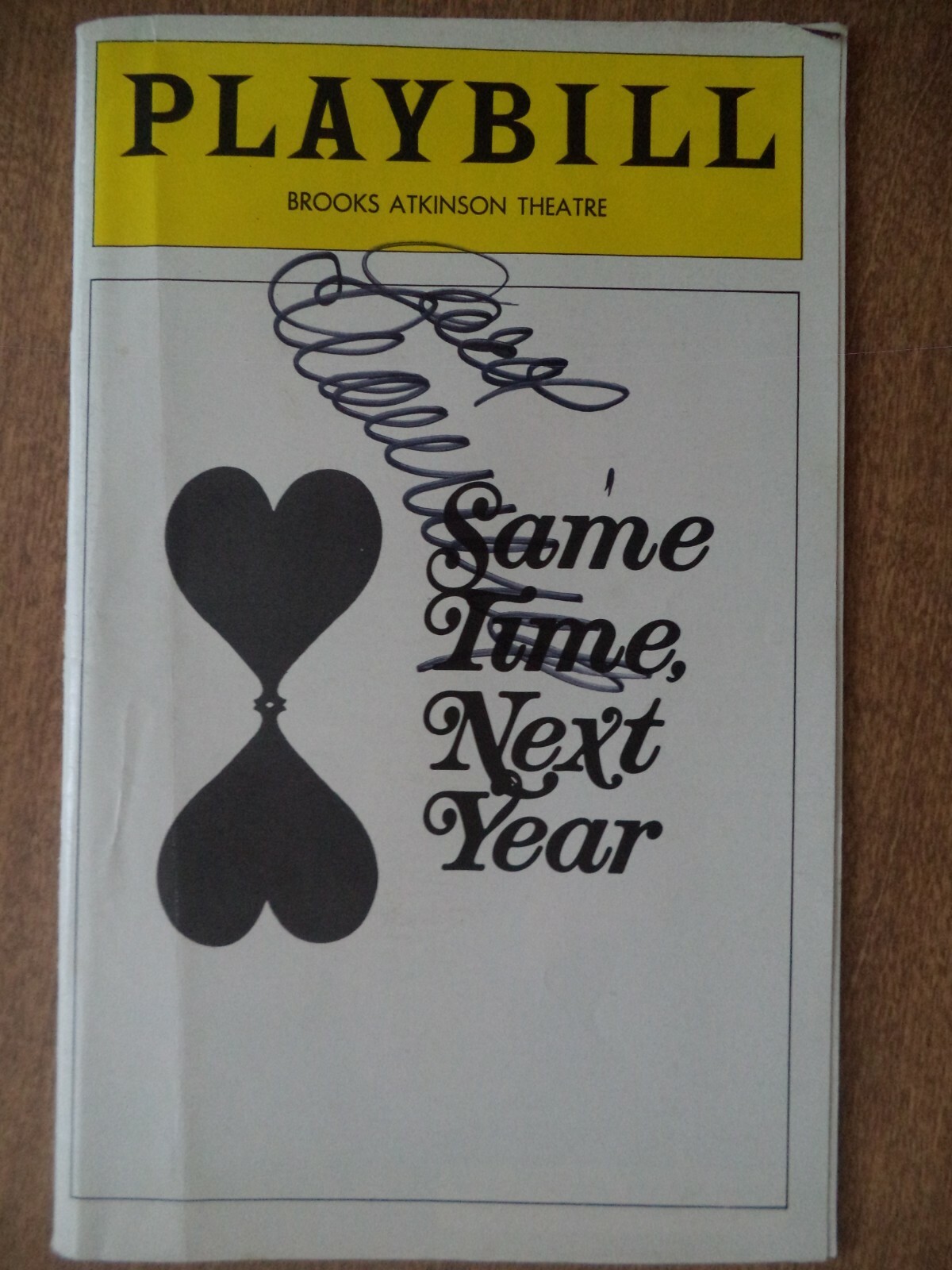 1975 “Same Time, Next Year” Autographed Signed Old Broadway Theatre Playbill L8