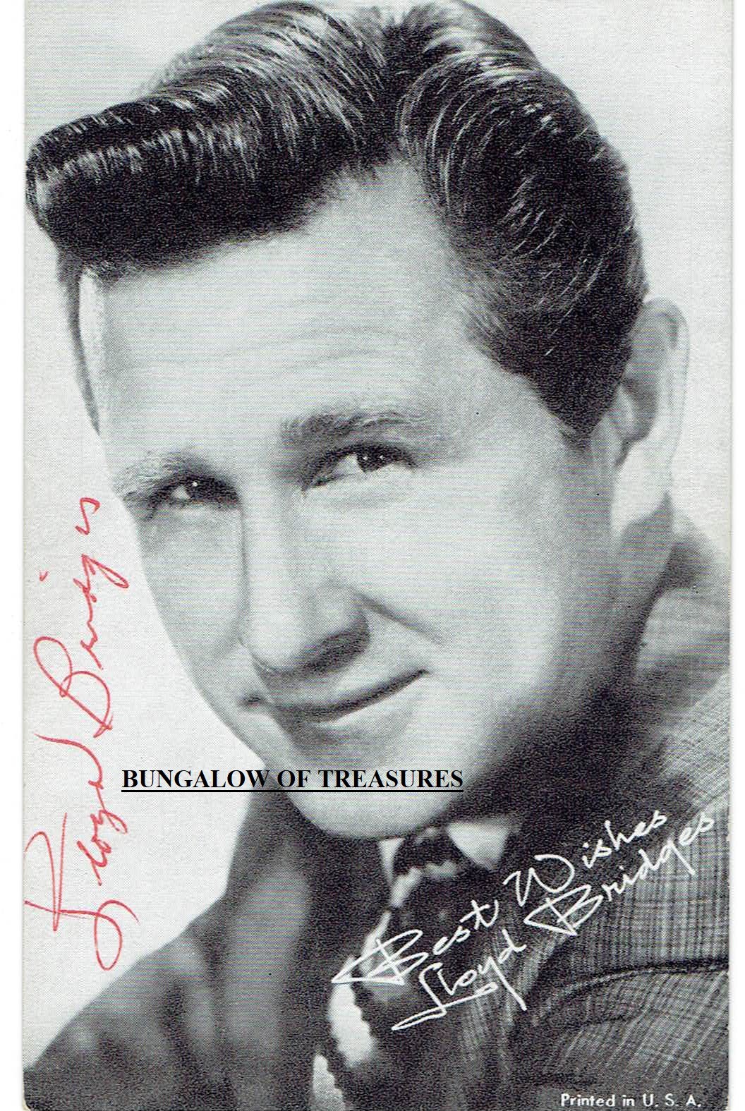 LLOYD BRIDGES signed 5.5 x 3.5 photo card VINTAGE