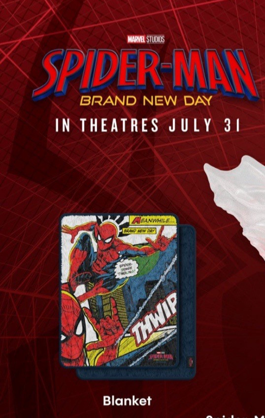 Spider-Man brand new day blanket Pre Sale SHIP on 7/22
