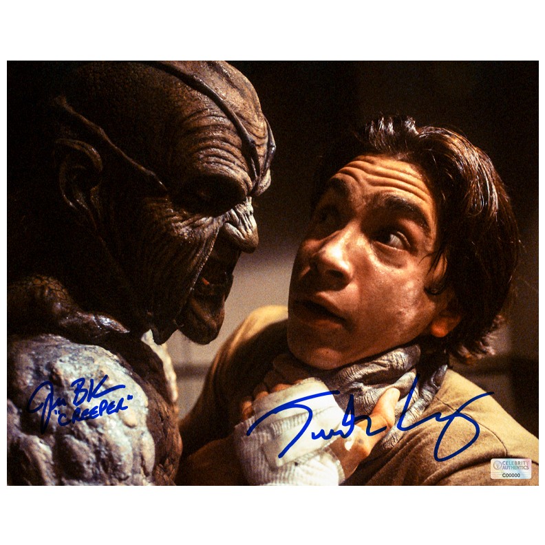 Jonathan Breck, Justin Long Autographed Jeepers Creepers 8×10 Close Up Photo