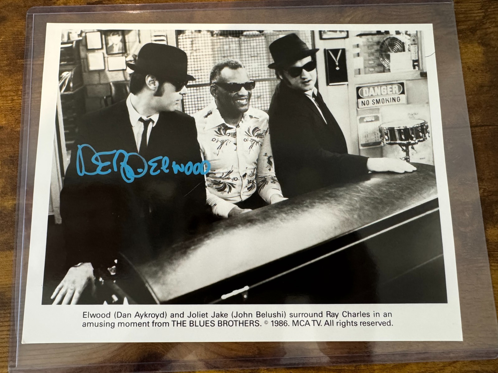 Dan Aykroyd Autographed Blue Brothers Original Promo Photo OPIX Ray Charles
