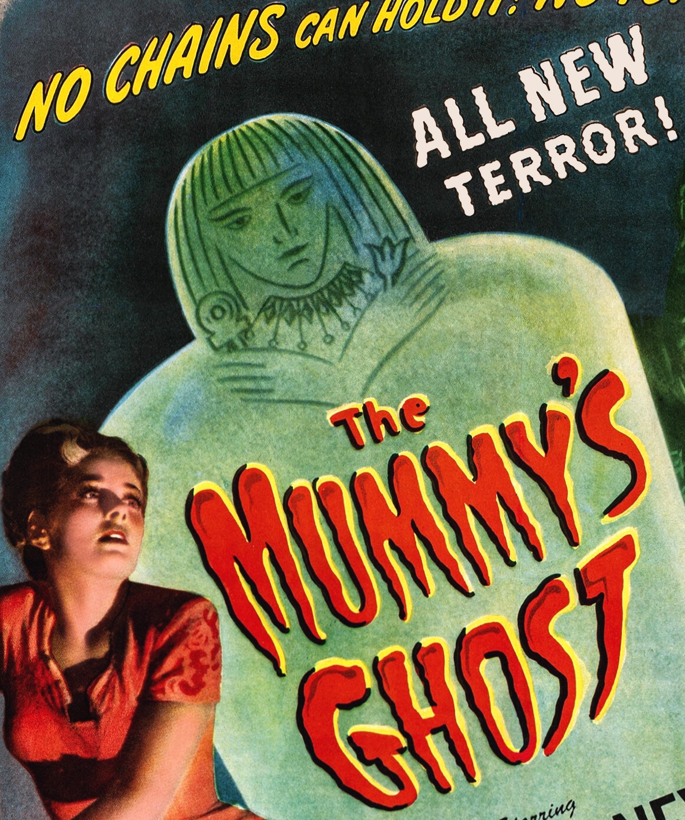 THE MUMMY’S GHOST (1944) one sheet 27″x41″ rare Universal horror movie poster!!