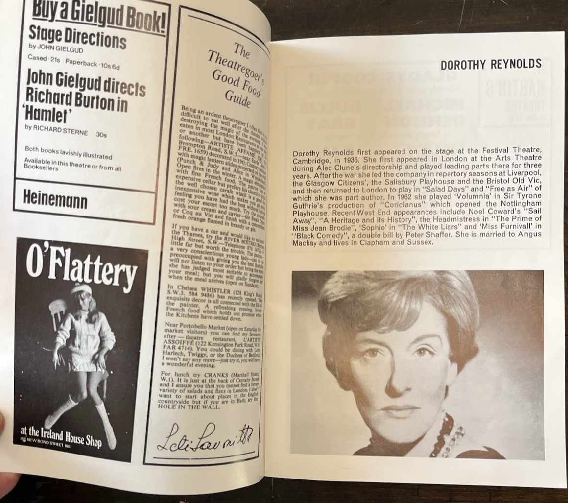 Vintage Apollo Theatre Program With Ticket Stub 1968 40 Years On London