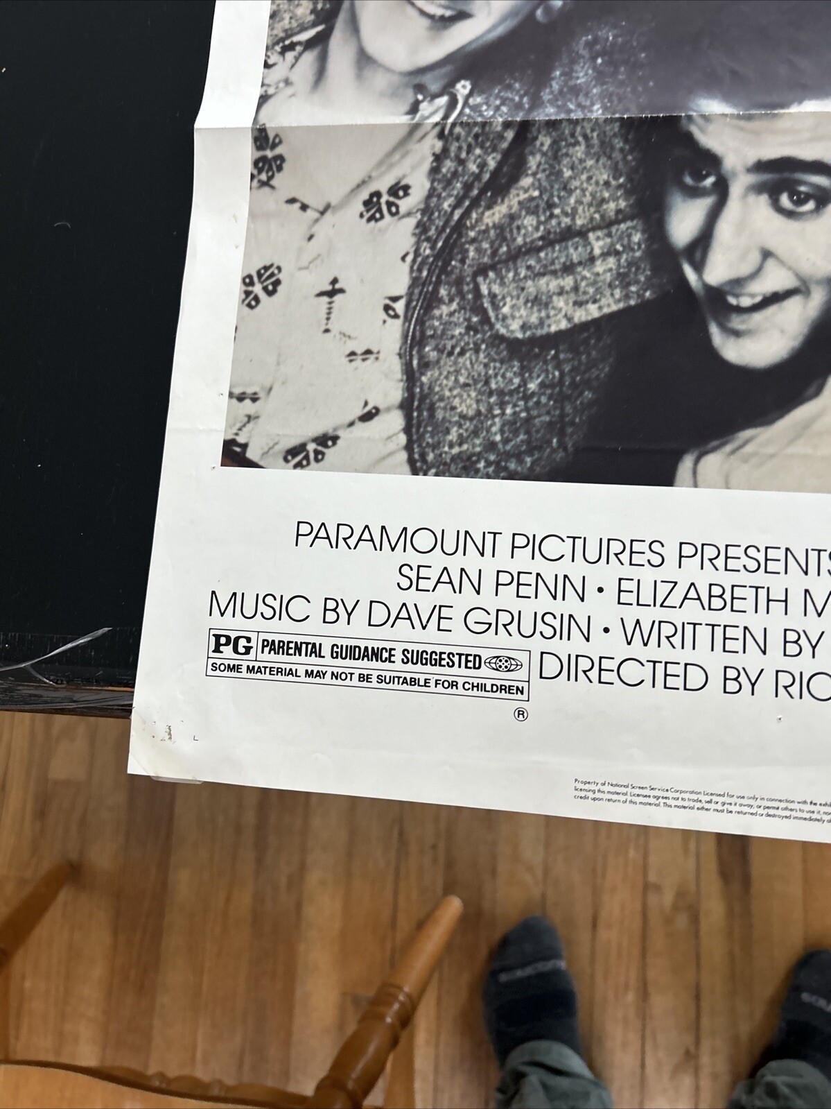 RACING WITH THE MOON ORIGINAL FOLDED MOVIE POSTER 1984 SEAN PENN NIC CAGE!