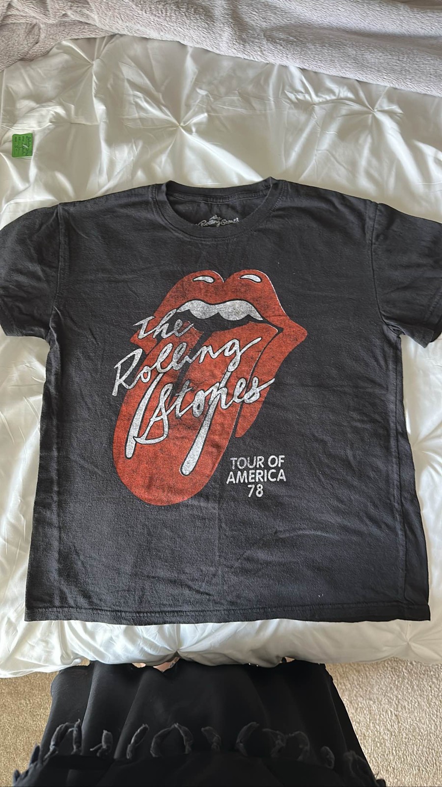 Vintage Rolling Stones Tour America 78 Lips Tee Black size L