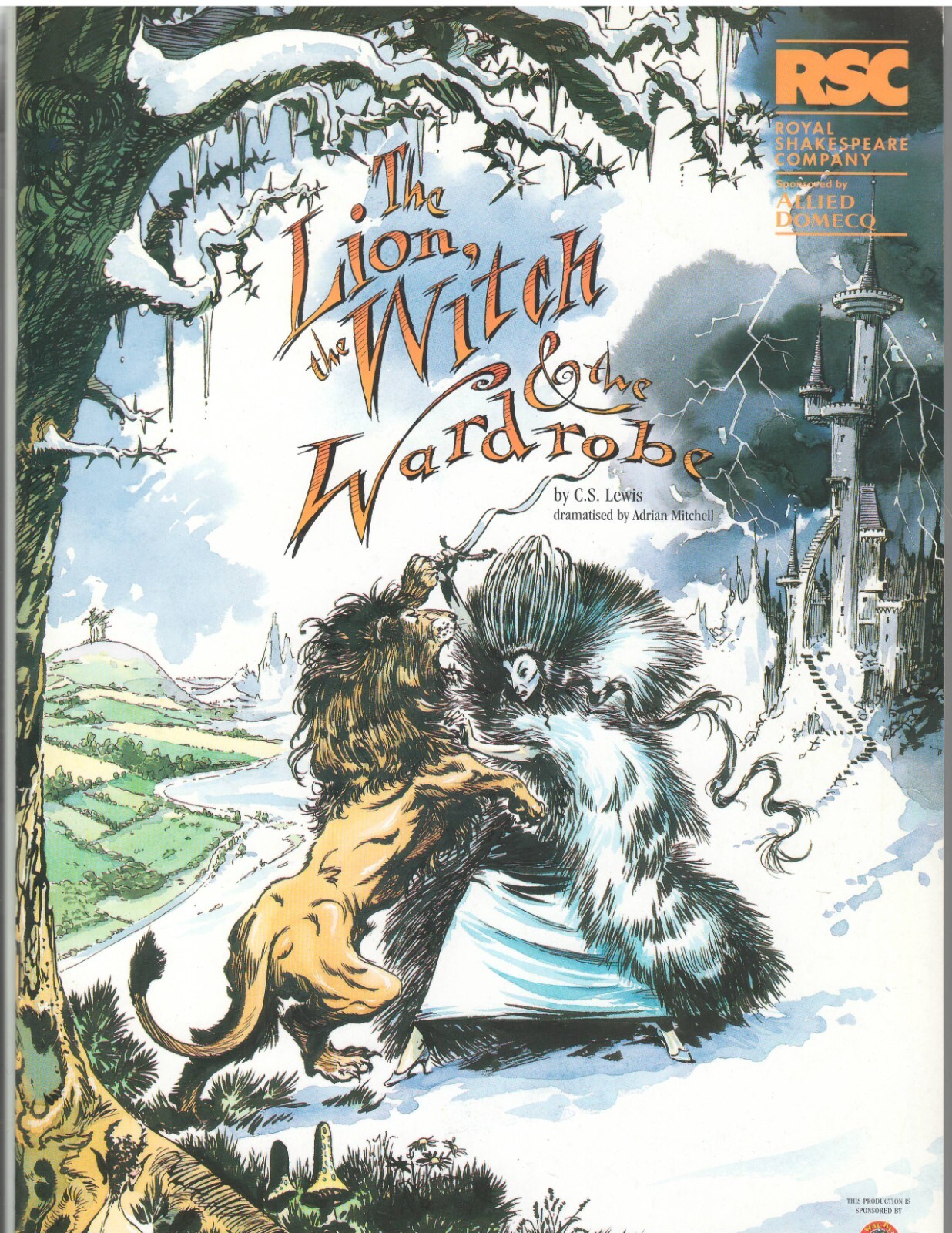 Lion, Witch & Wardrobe Royal Shakespeare Co Theatre Program with MASKS GAME 1999