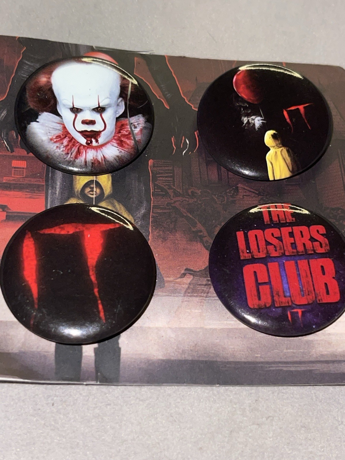 IT Pennywise Losers Club Button Pins Set of 4. NIP