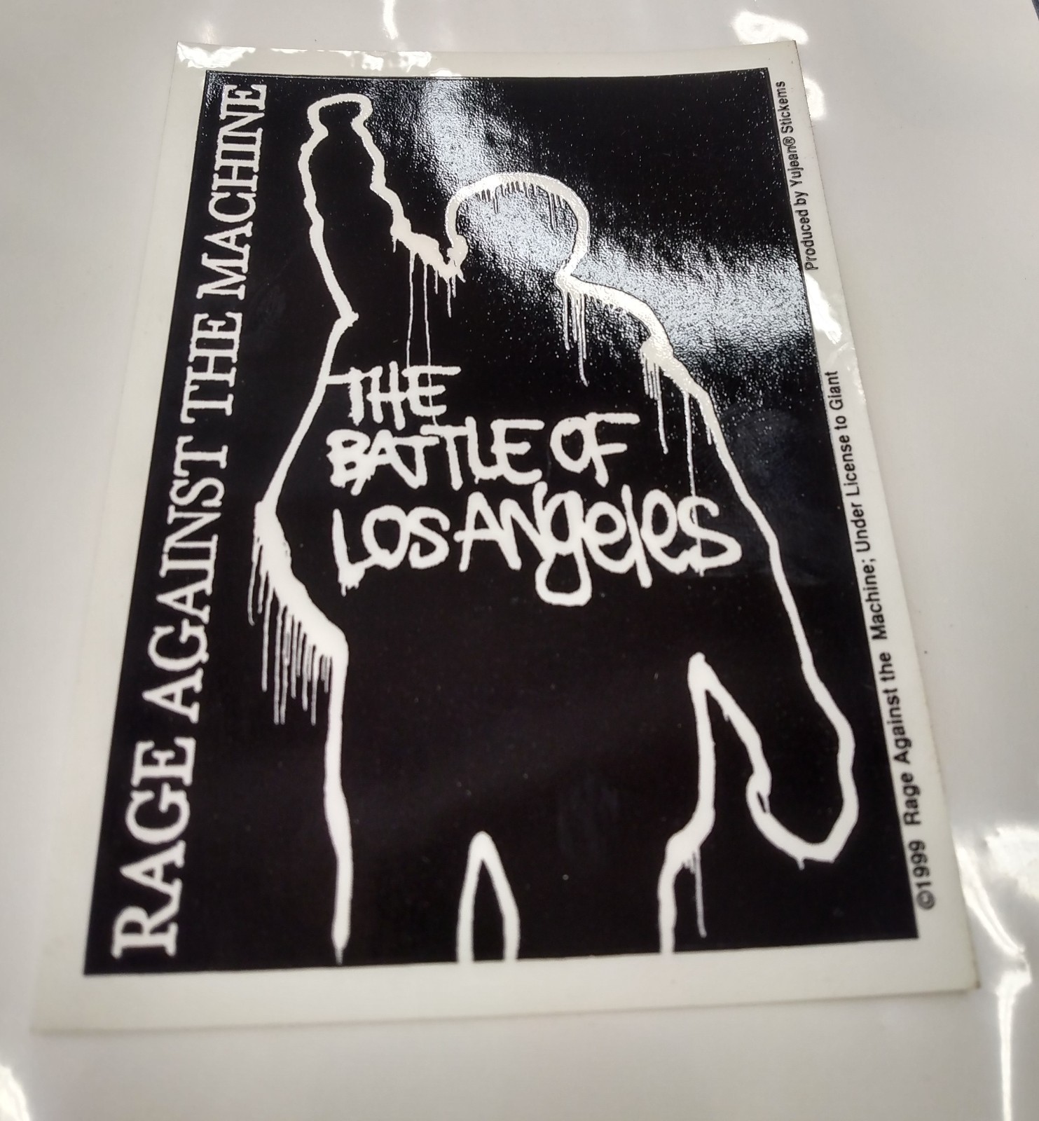 rage against the machine – battle for los angeles – vintage 5×3.5 sticker – new