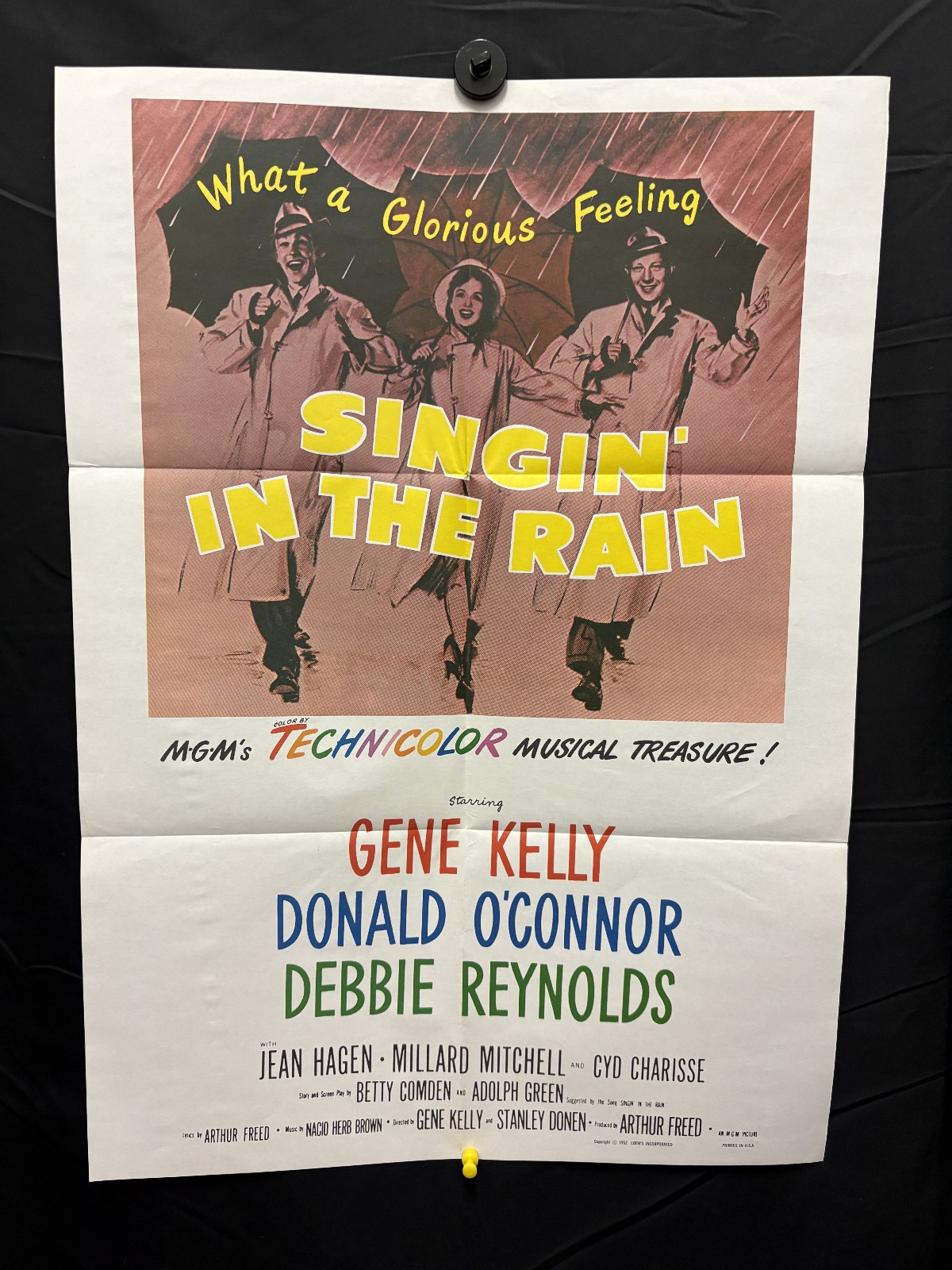 1952 Rare Singin’ in the Rain – Half Sheet Movie Poster Original 19×27 Loew’s