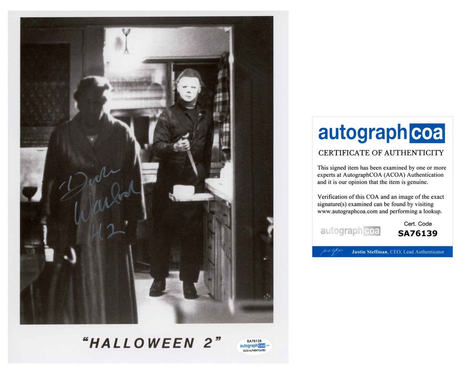 Dick Warlock Signed HALLOWEEN 2 Autograph 8×10 Photo Michael Myers Horror ACOA