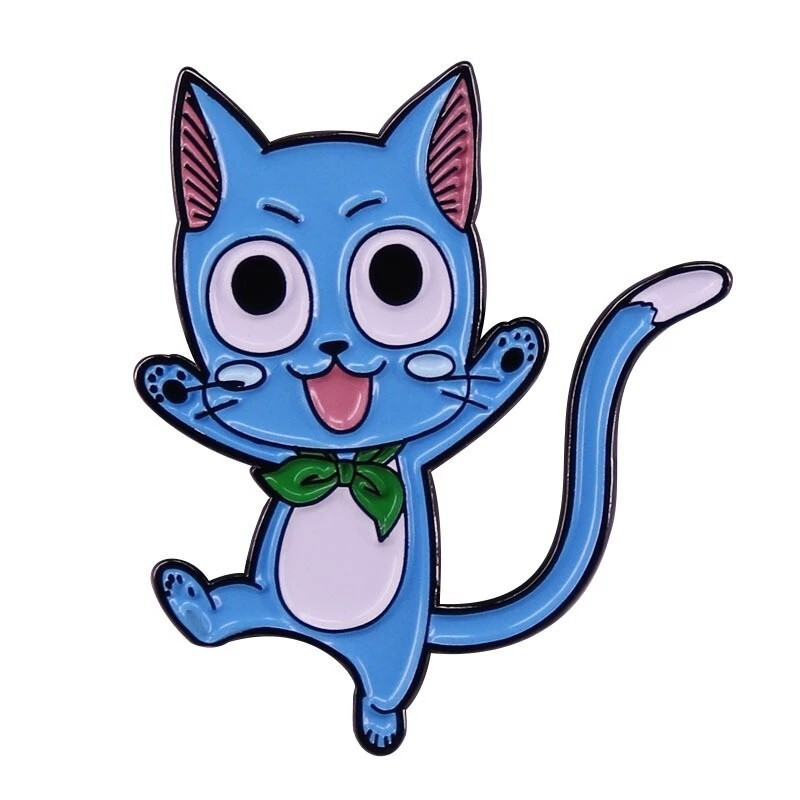 Fairy Tail Anime Manga AYE! Happy the Blue Cat Dancing Edens Zero Metal Pin