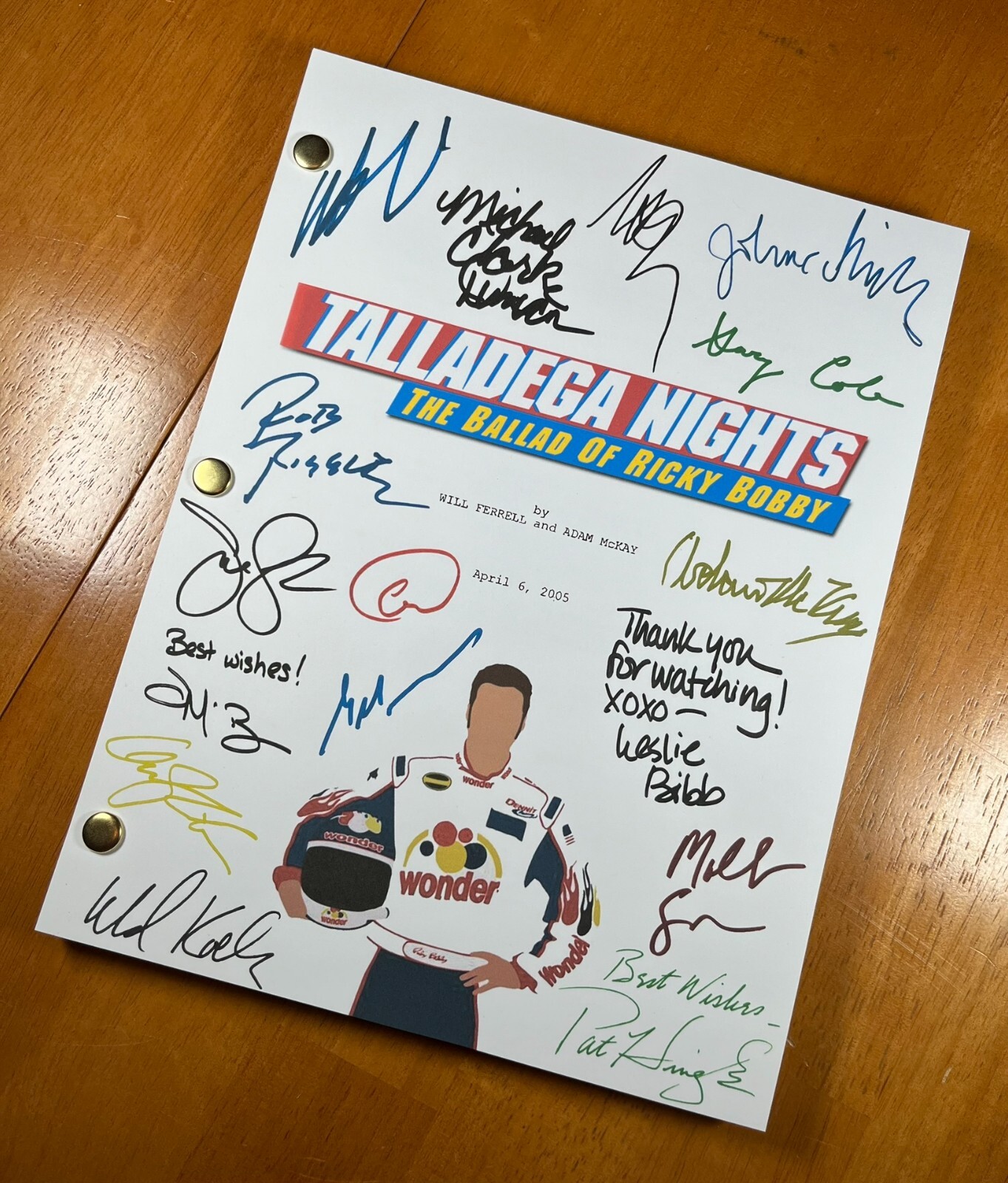 Talladega Nights Script Signed- Autograph Reprints- 113 Pgs- Ricky Bobby