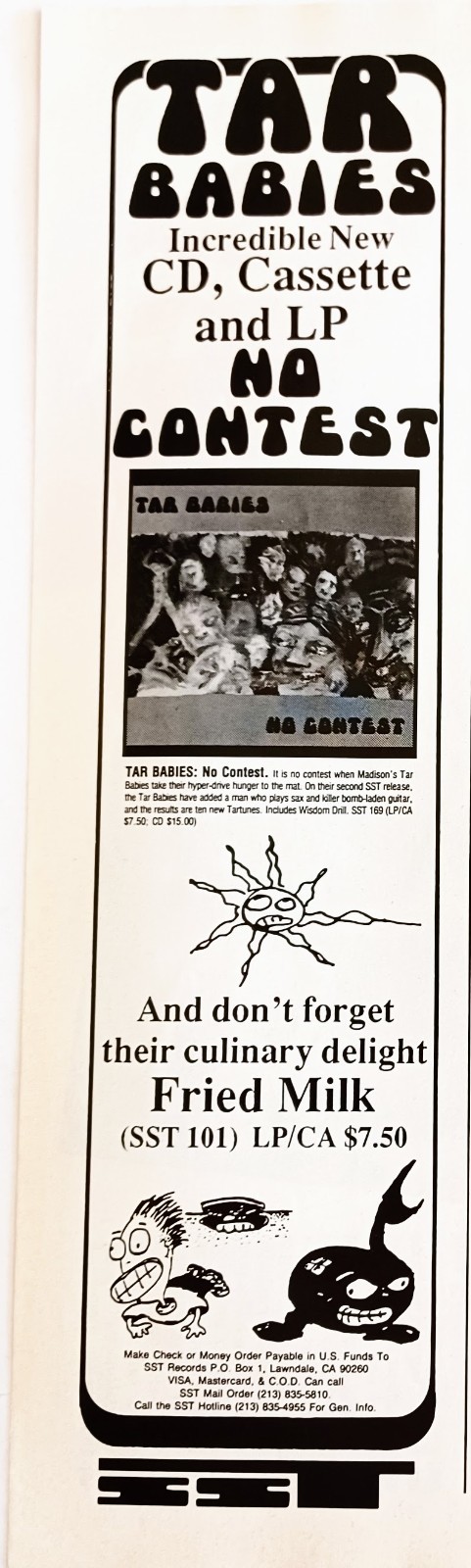 TAR BABIES~NO CONTEST~1988 ALBUM PROMO~PRINT MAGAZINE AD ADVERT PINUP CLIPPING