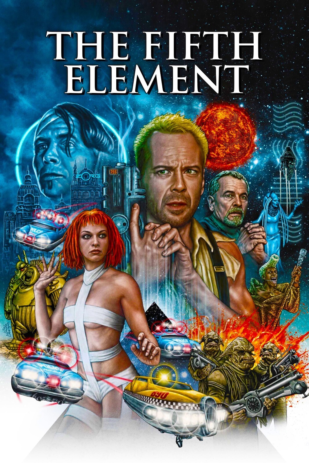 The Fifth Element movie poster (c) – 11″ x 17″- Bruce Willis, Milla Jovovich
