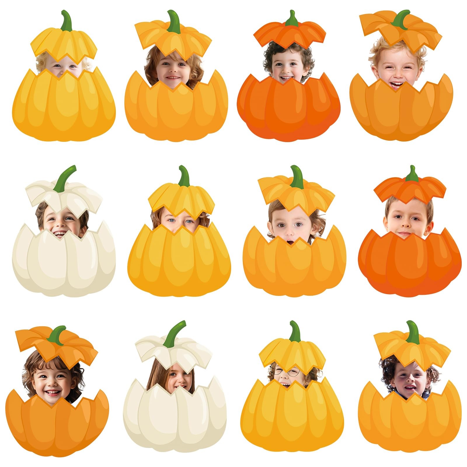 50Pcs Thanksgiving Pumpkin Paper Cutouts, Thanksgiving Bulletin Board Decorat