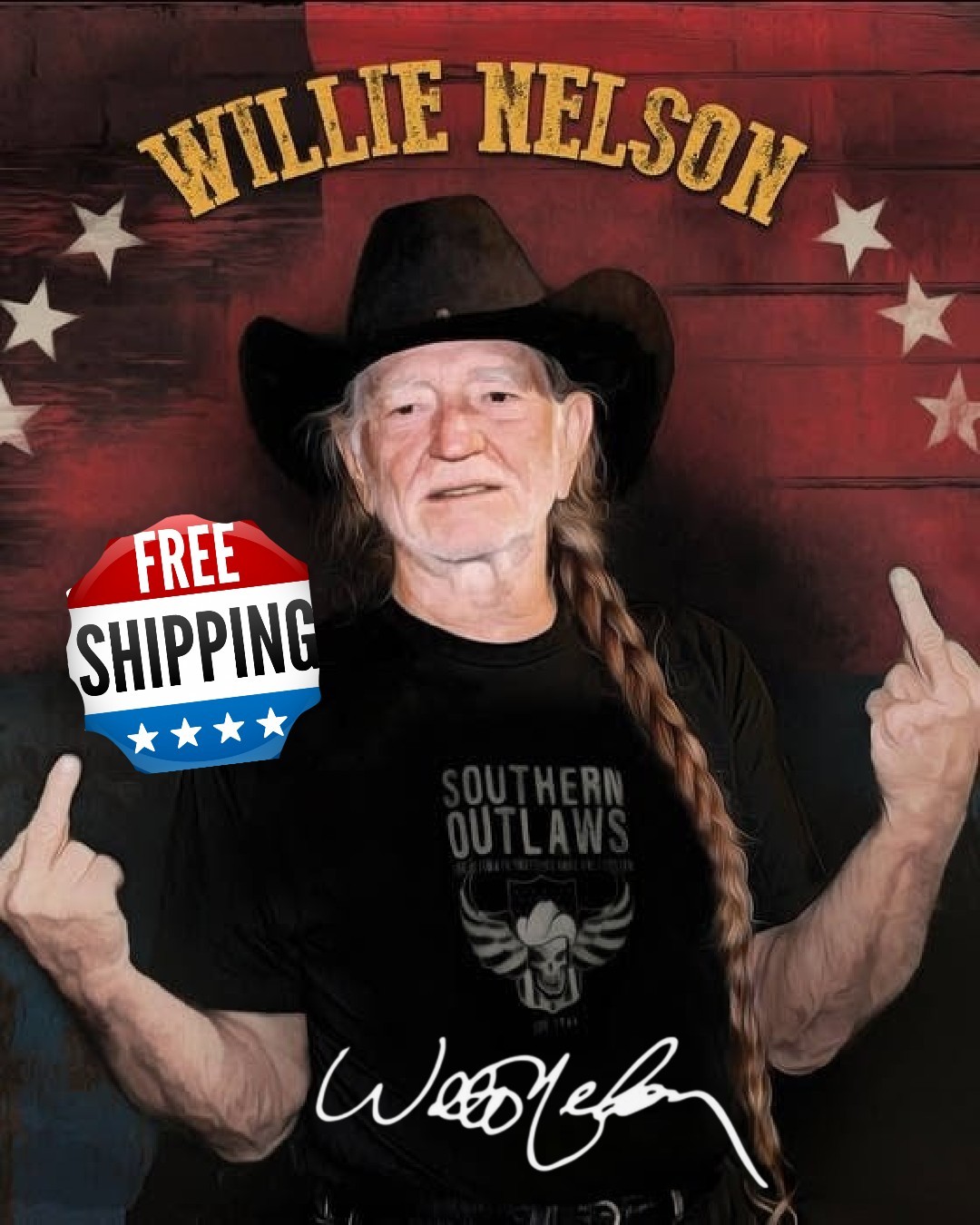 Willie Nelson Autographed Signed 8×10 Photo Reprint Fast Free Shipping