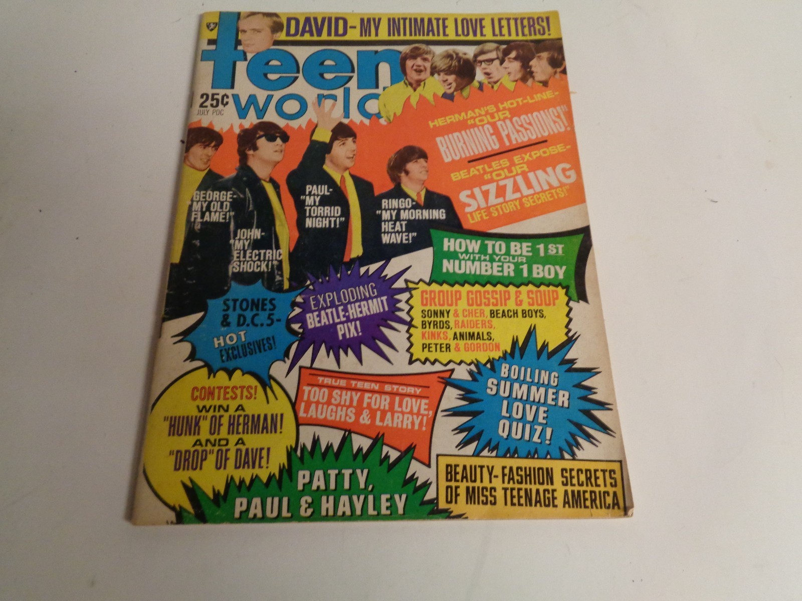 TEEN WORLD BEATLES COVER JULY 1966