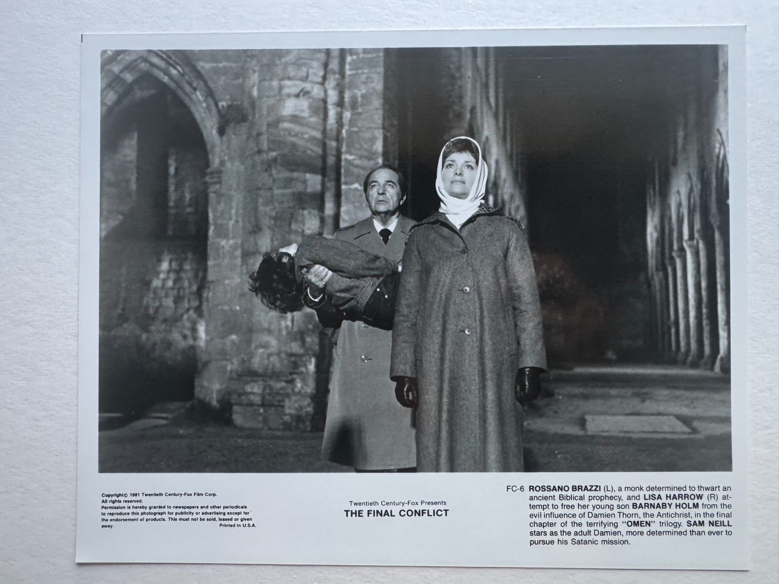1981 THE FINAL CONFLICT Press Kit Sam Neill Omen Trilogy – 11 Stills