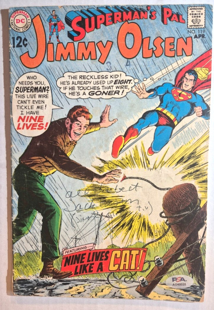 JACK LARSON SIGNED AUTOGRAPHED ADVENTURES OF SUPERMAN RARE COMIC BOOK PSA COA