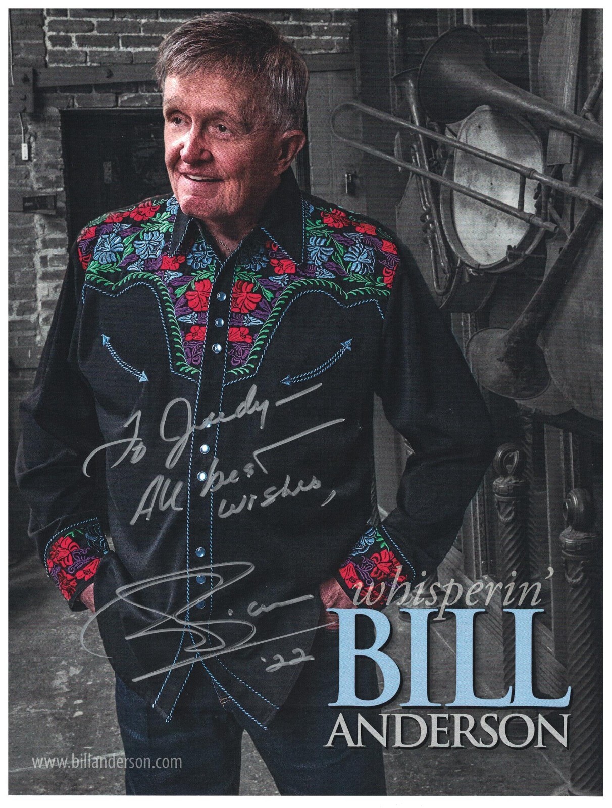 Bill Anderson Signed Autographed 8 1/2 x 11 Photo Country Music Singer C