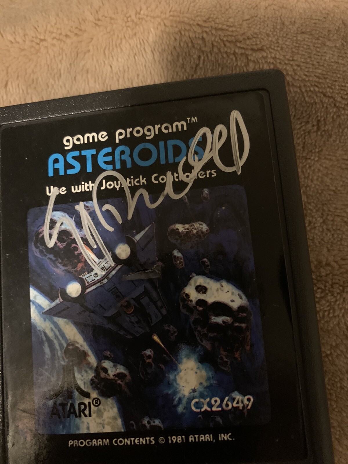 Nolan Bushnell Atari Founder signed Atari Asteroids Game 2600 PSA/DNA COA