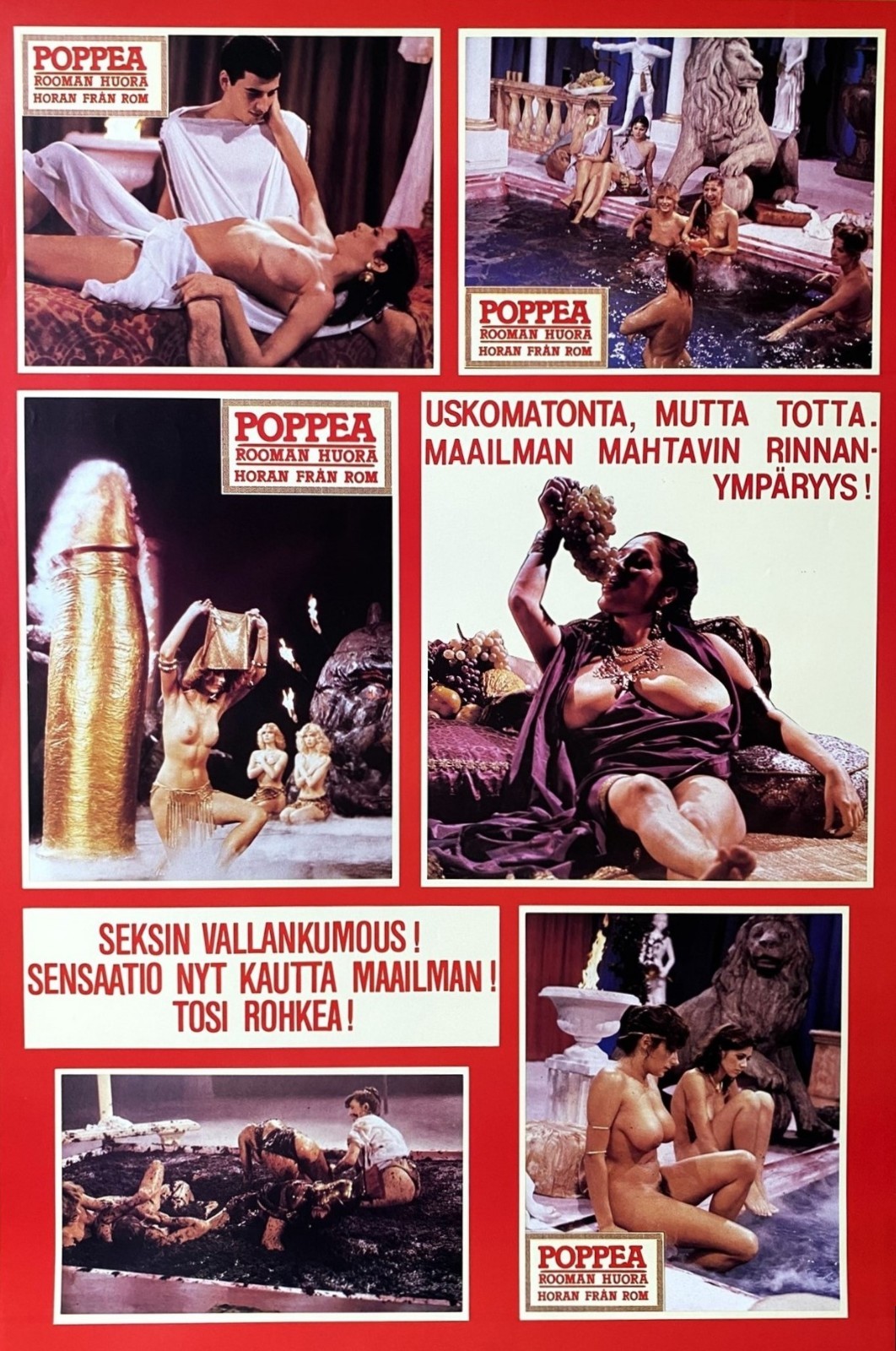 POPPEA (1972) Original Finnish Movie Poster Italian Cult Erotica NM