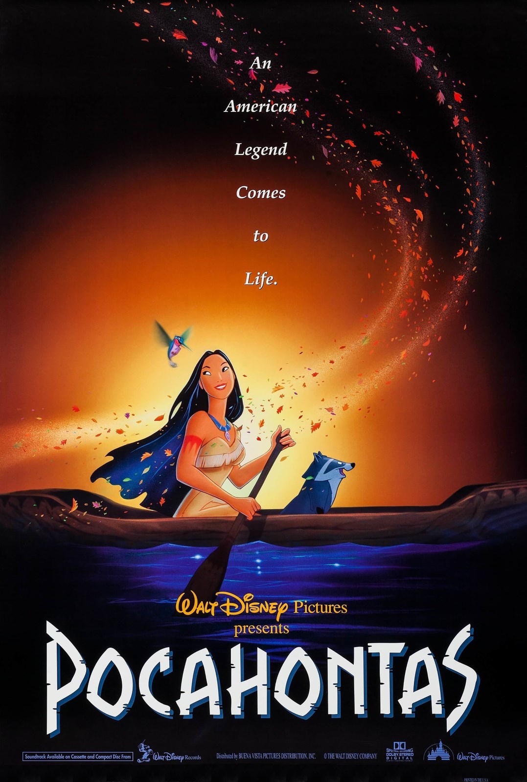 POCAHONTAS (1995) ORIGINAL MOVIE POSTER – ROLLED – DOUBLE-SIDED