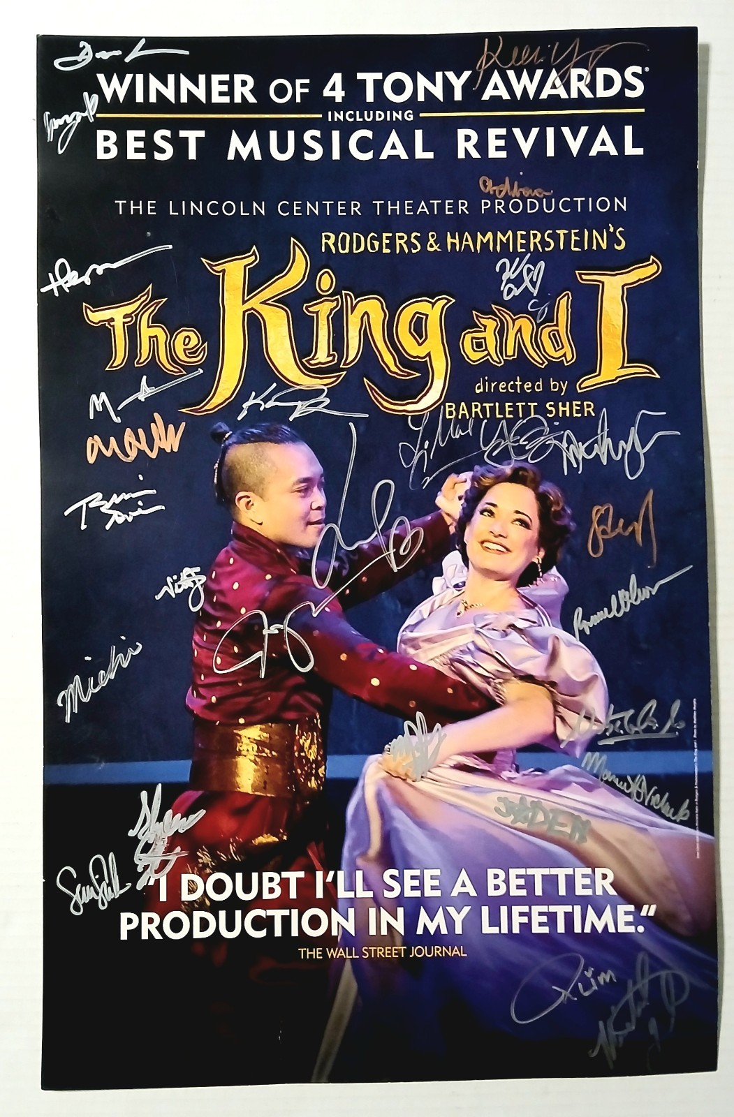 THE KING AND I 2015 Broadway Poster Cast Signed (25 Signatures)