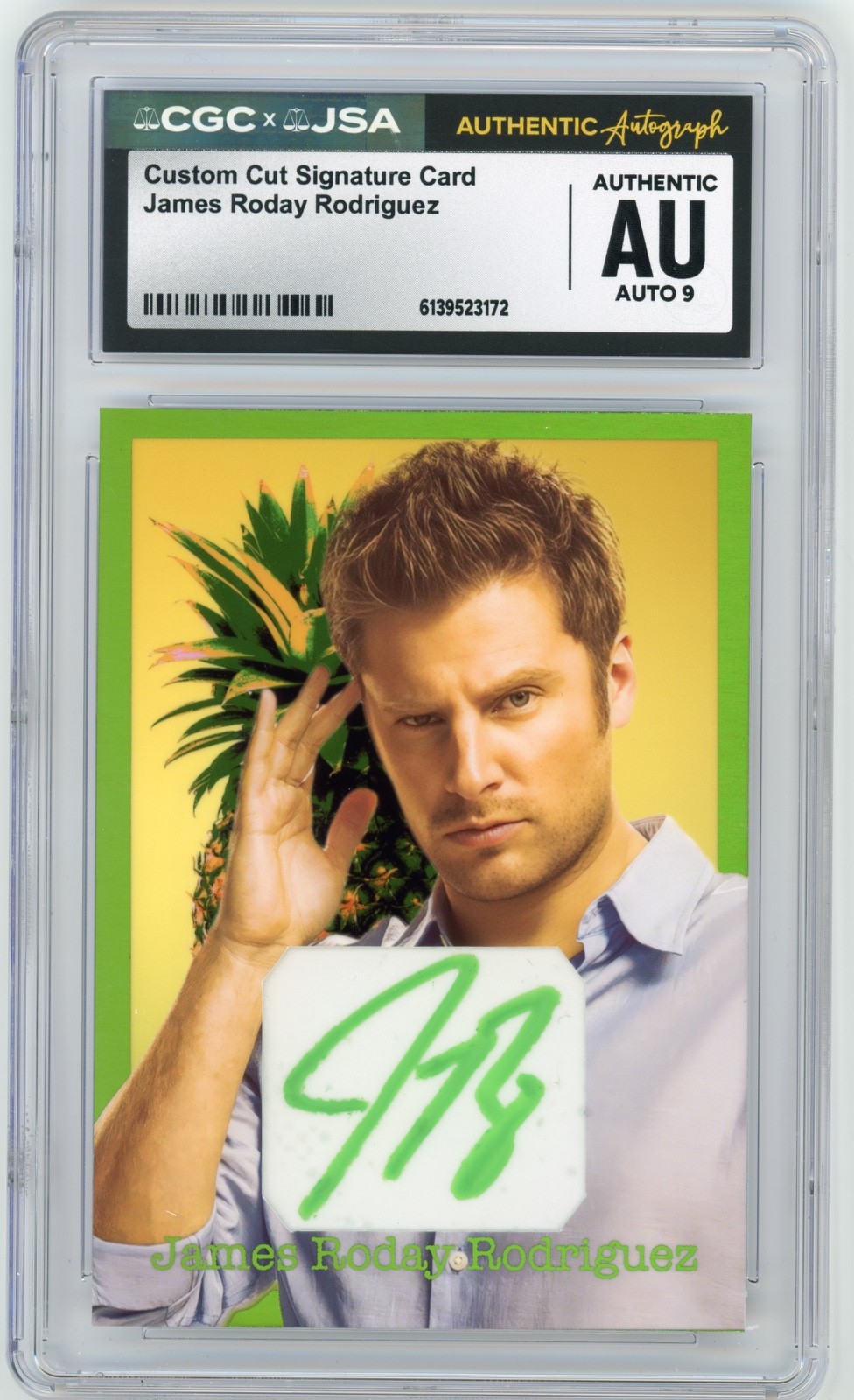 James Roday Rodriguez Signed Custom Cut Psych Trading Card JSA CGC Auto 9