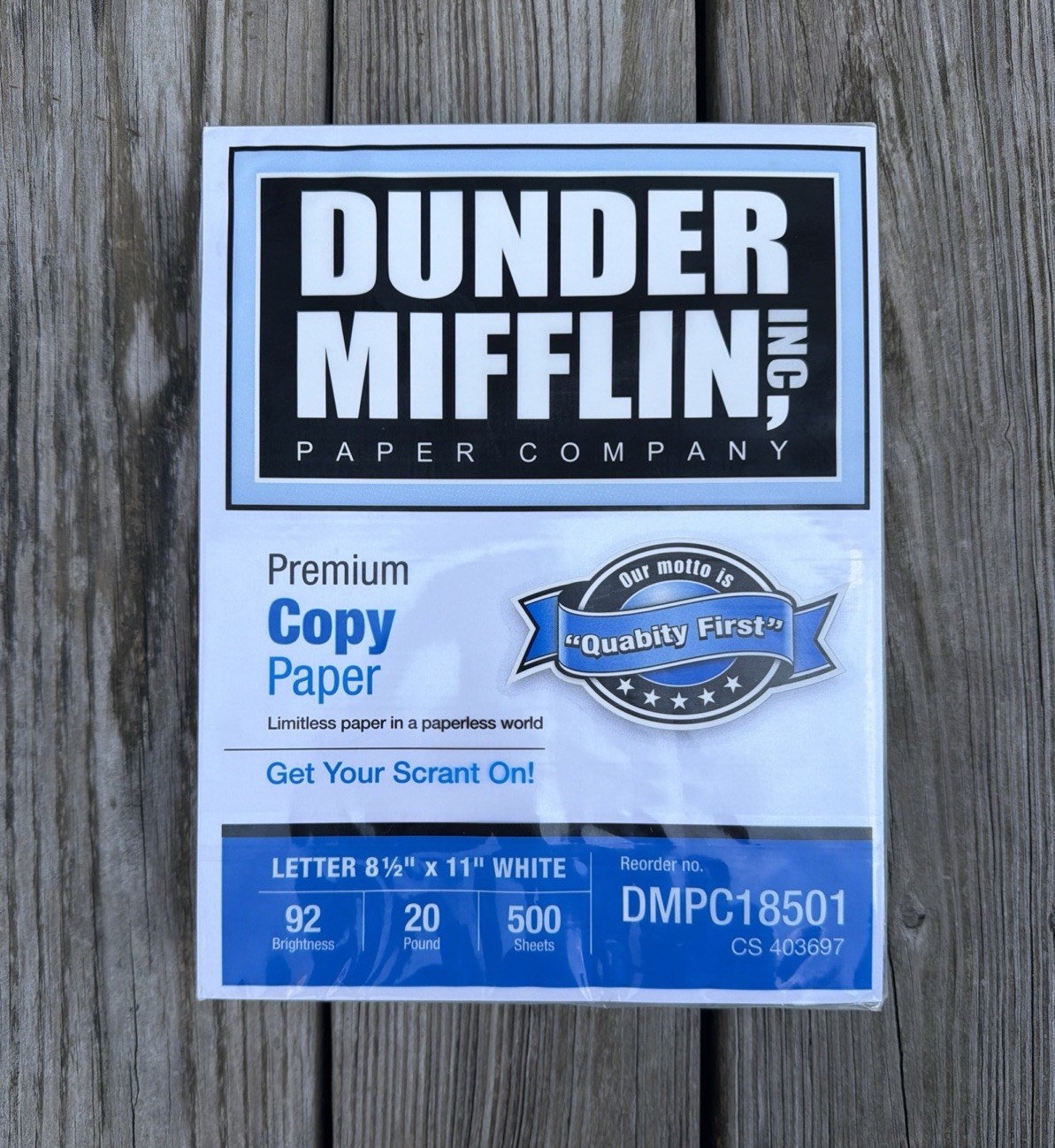 Dunder Mifflin Copy Paper Ream 500 Sheets The Office Collectible Unopened Sealed