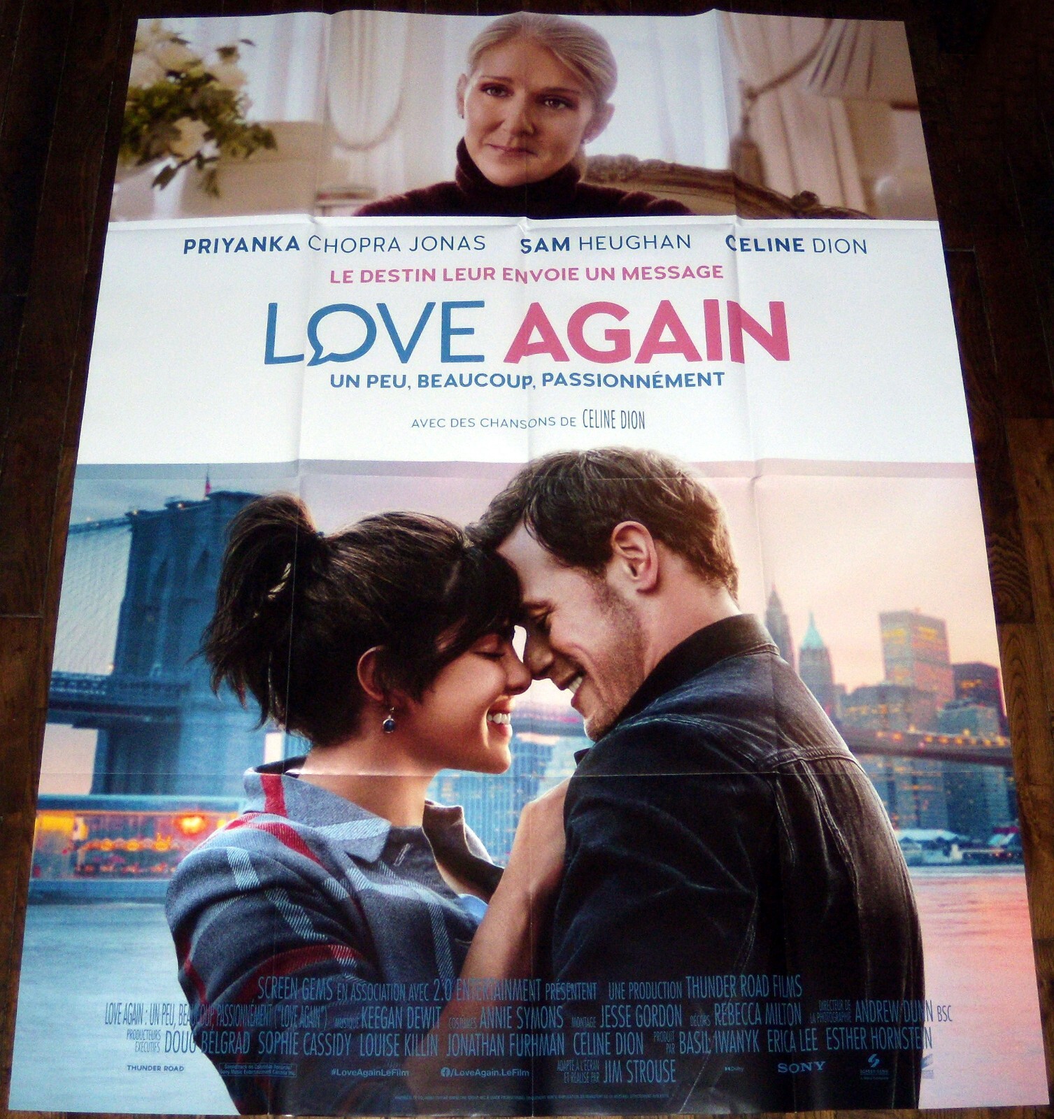 LOVE AGAiN Céline Dion Priyanka Chopra Jonas Sam Heughan LARGE french POSTER