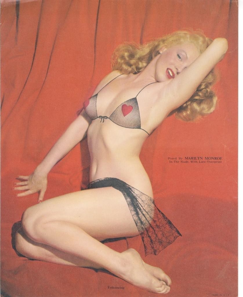 MARILYN MONROE-ORIGINAL PHOTO-NUDE-LACE-CALENDAR SHOT-THIN PAPER PHOTO