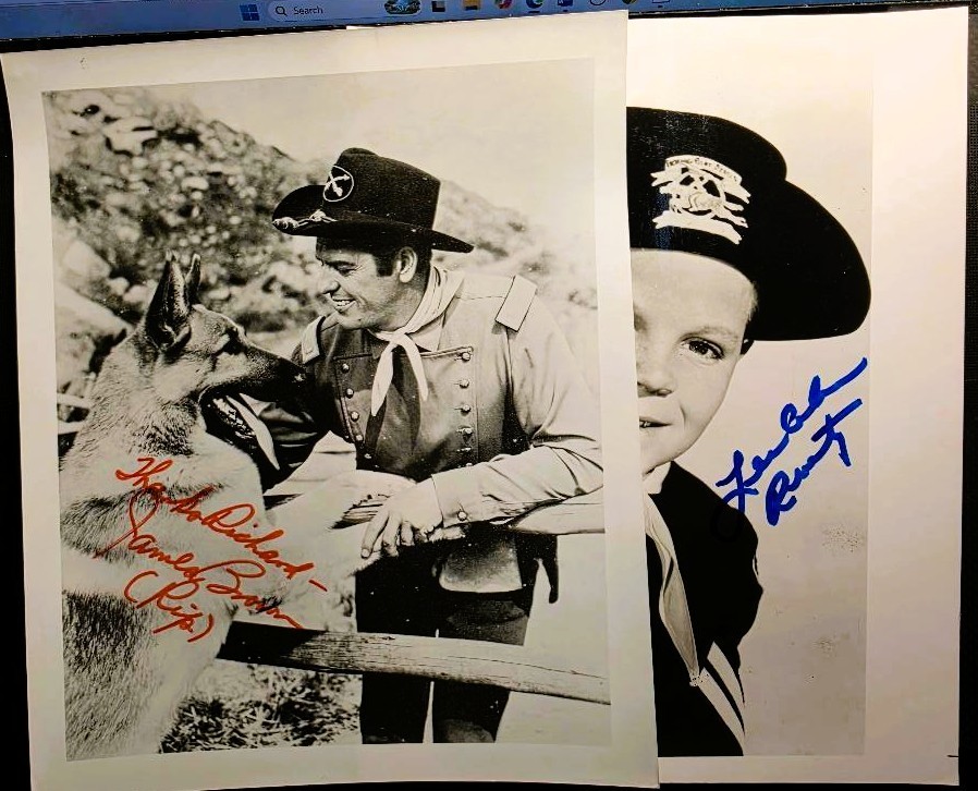 2 pics RIN TIN TIN signed by Lee Aaker & James Brown 8×10 each w. COA