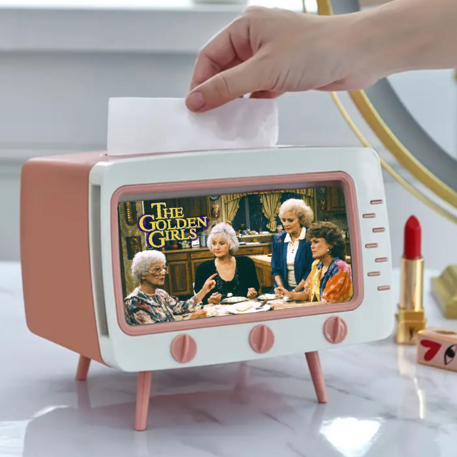 The Golden Girls Show TV Set Kleenex Dispenser Box Smartphone Holder Sophia Rose