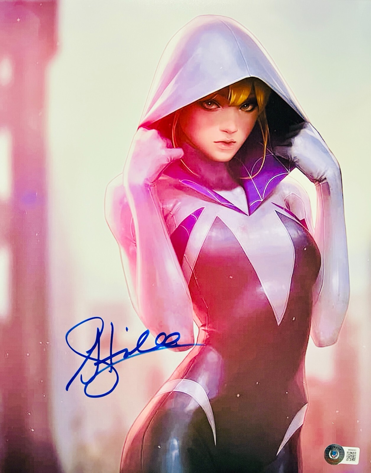 Hailee Steinfeld Signed 11×14 Spider-Gwen Spider-Man Photo BAS Beckett Witness