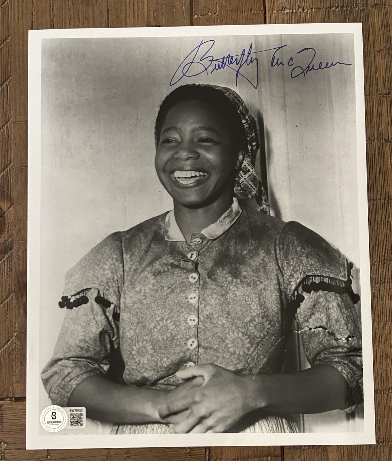 Butterfly McQueen Signed 8×10 Photo Gone With The Wind Prissy Beckett BAS