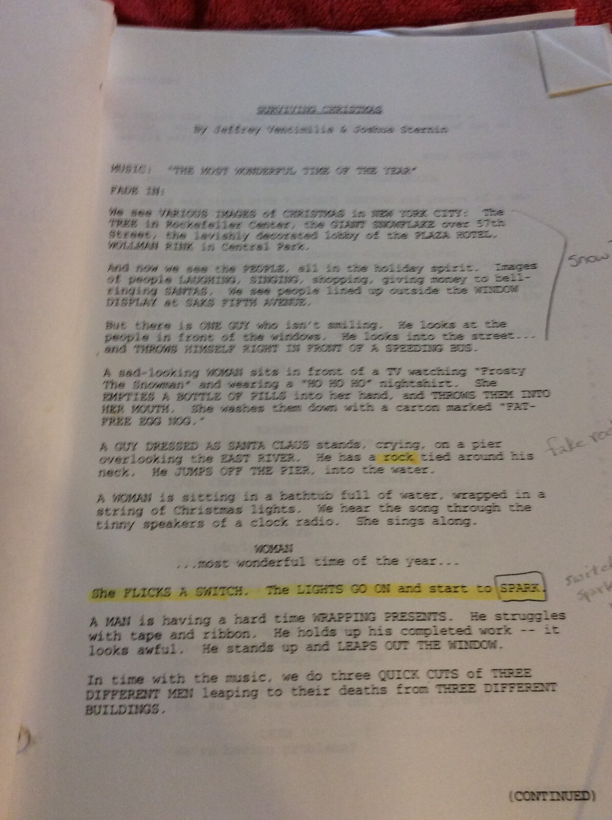 ORIGINAL SCRIPT SURVIVING CHRISTMAS BEN AFFLECK GANDOLFINI APPLEGATE O’HARA