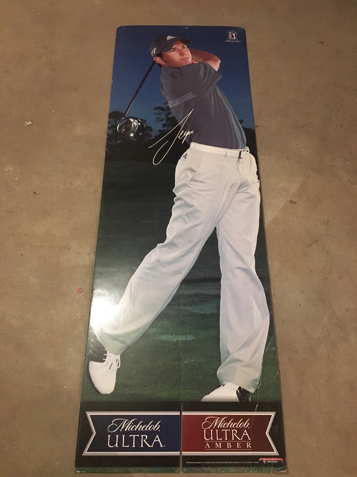 RARE 2006 Michelob Beer Standee Cardboard Cutout PGA Tour